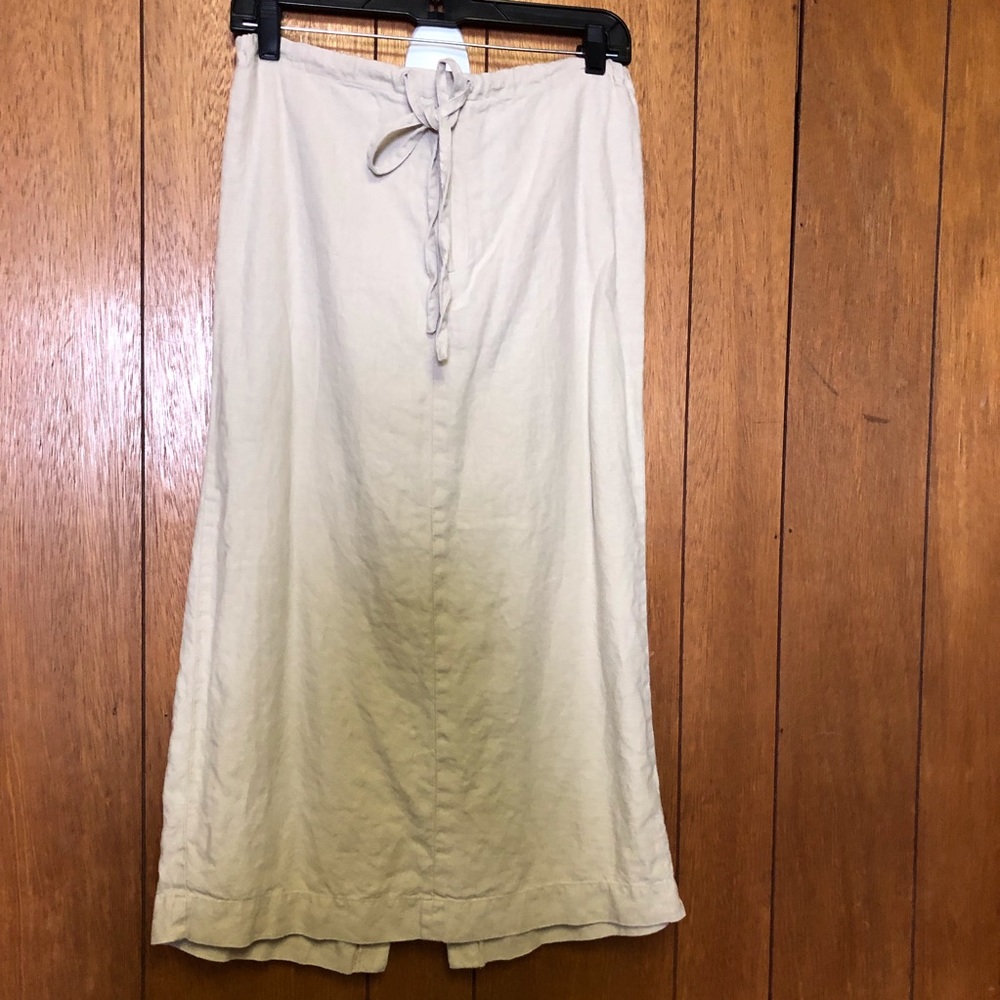 GAP khaki linen drawstring skirt size 4 Vintage
